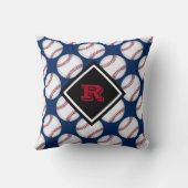 Coussin Baseballs Sport Nom du Motif Rouge Blanc Bleu (Verso)