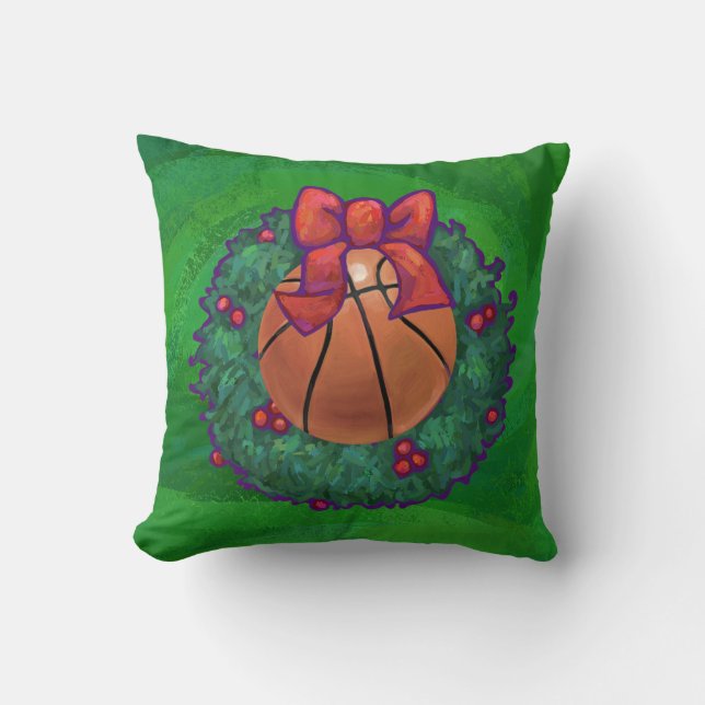 Coussin Basket-ball en couronne de Noël (Recto)