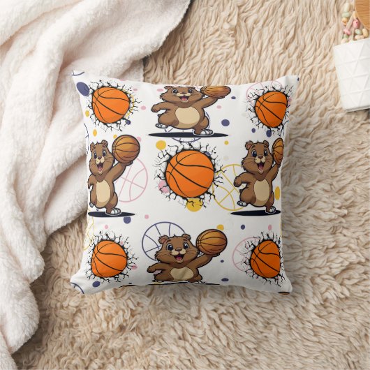 Coussin Basket-ball Kawaii Imprimer (Couverture)