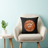 Coussin Basket-ball, Nom de l'enfant MVP/Numéro, 2 lignes (Chaise)