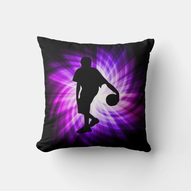 Coussin Basket-ball pourpre frais (Recto)