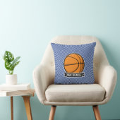 Coussin Basket-ball sur bandes bleues et blanches (Chaise)