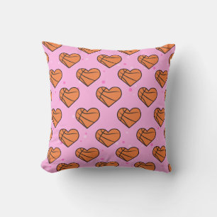 Coussin Basket-Ball Texture En Forme De Coeur - Motif