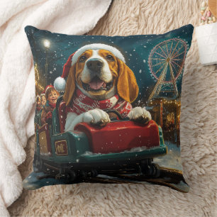 Coussin Basset Hound Dog Roller Dessous de verre Noël