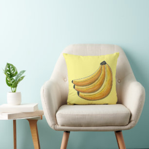 Coussin Bassin jaune de bananes Fruit de banane