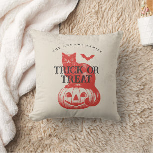 Coussin Bat et chats citrouilles - Trick ou traitement Hal