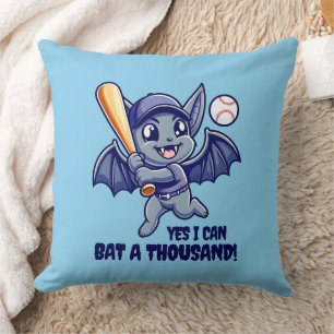 Coussin Bat mignonne Oui Je peux battre un millier!