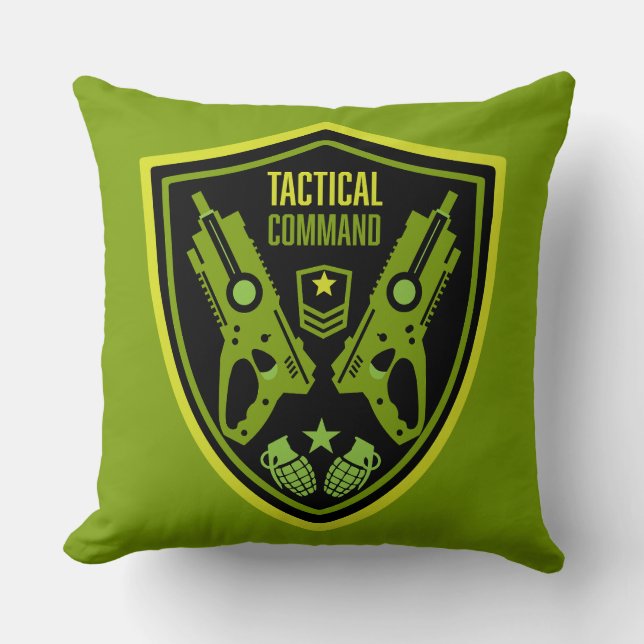 Coussin Bataille de pistolet à fléchettes pour garçons (Recto)