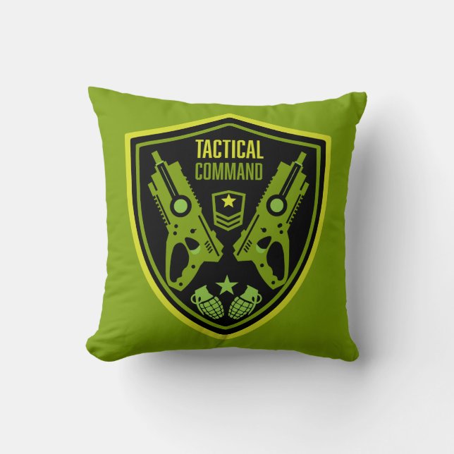 Coussin Bataille de pistolet à fléchettes pour garçons (Recto)