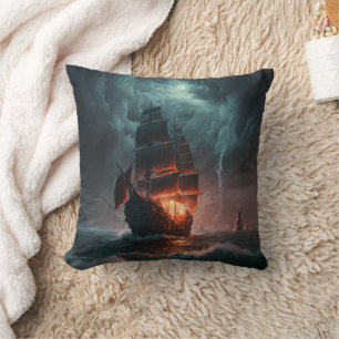 Coussin Bateau À Voile Combattant Vagues Et Tempête Dans L