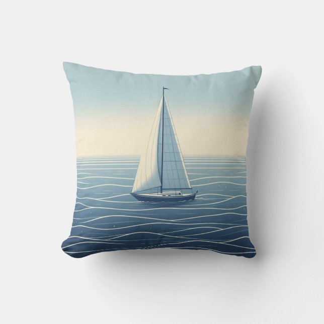 Coussin Bateau à voile en haute mer (Recto)