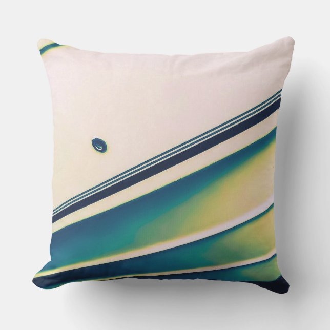 Coussin Bateau Abstrait en bleu (Recto)