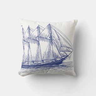 Coussin Bateau bleu marine