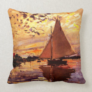 Coussin Bateau Claude Monet au Petit-Gennevilliers