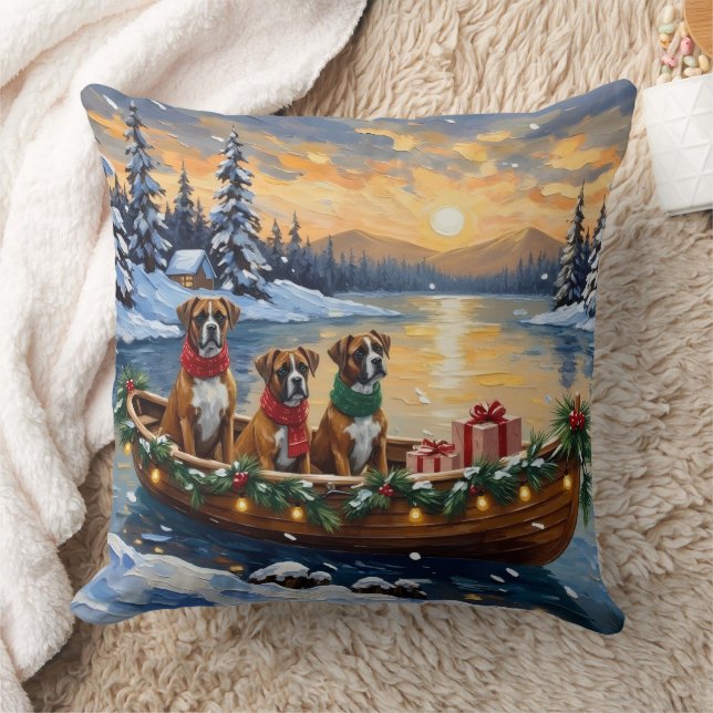 Coussin Bateau de Noël Boxer Fêtes de fin d'année (Couverture)