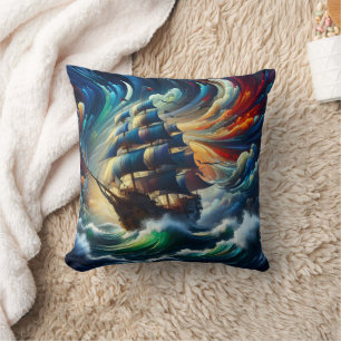 Coussin Bateau Majestic Pirate Naviguer Mer Stormy