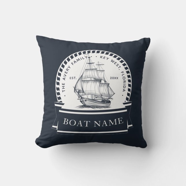 Coussin Bateau Nautique Personnalisé De Luxe (Recto)