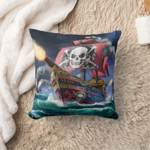 Coussin Bateau pirate engagé dans la bataille sur les mers