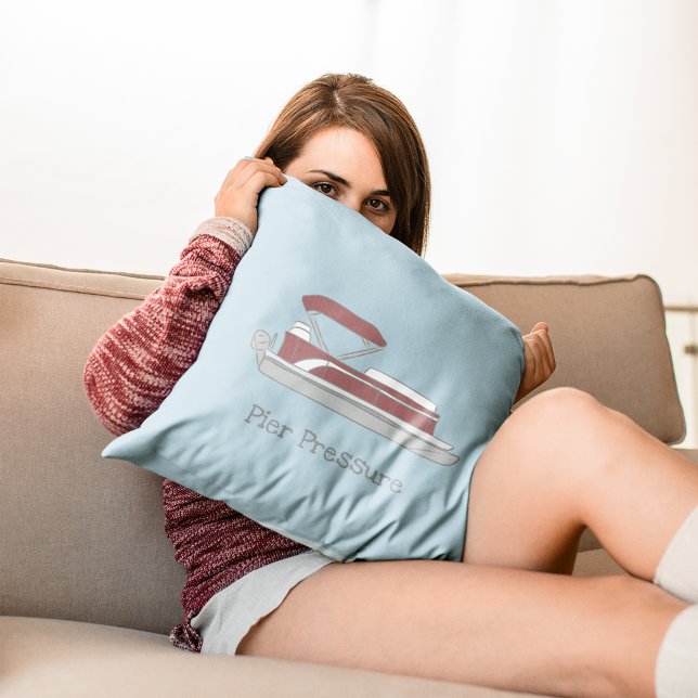 Coussin Bateau Ponton Rouge et Blanc Personnalisé (Créateur téléchargé)