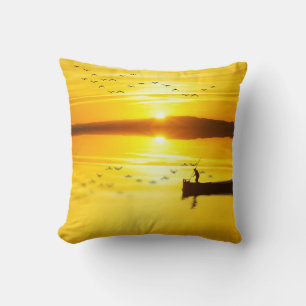 Coussin Bateau traditionnel de pêcheurs Sunrise
