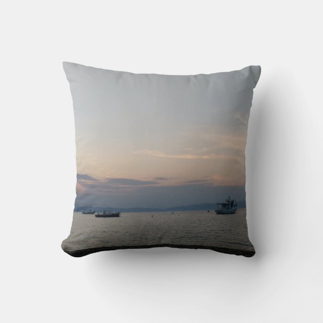 Coussin Bateaux de mer Jeter Coucher de soleil couchant Th (Recto)
