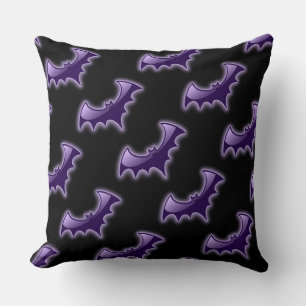 Coussin Bateaux de nuit noirs et violets Lancer l'oreiller