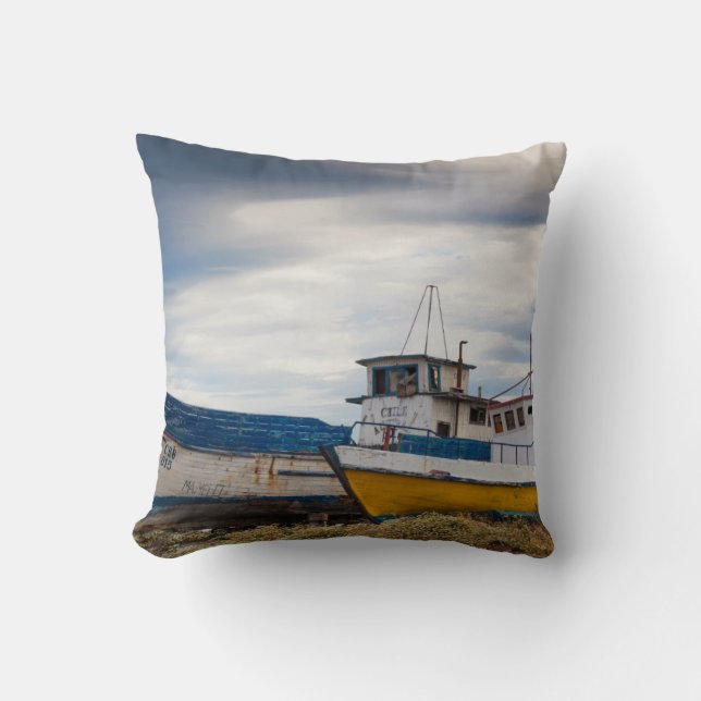 Coussin  Bateaux de pêche (Recto)