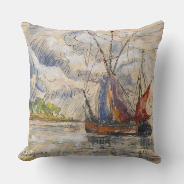 Coussin Bateaux de pêche à La Rochelle, c.1919-21 (Recto)