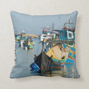 Coussin Bateaux de pêche maltais Marsaxlokk à Malte
