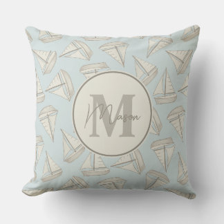 Coussin Bateaux de voile nautiques | Nom personnalisé et m