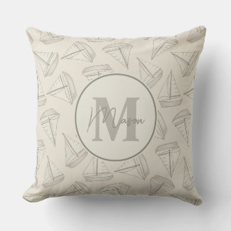 Coussin Bateaux de voile nautiques | Nom personnalisé et m