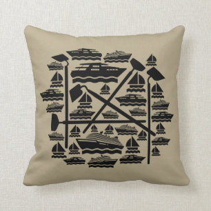 Coussin Bateaux et cuirs Lancer l'oreiller