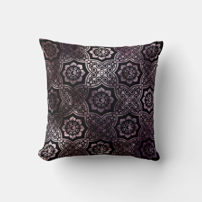 Coussin Batik indien - Violet (Recto)