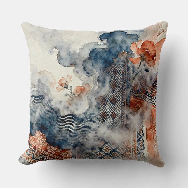 Coussin Batik indonésien éthéré (Recto)