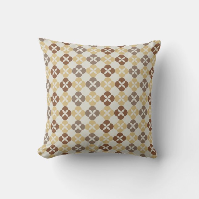 Coussin Batik moderne de Javanese de l'Indonésie moka de (Recto)