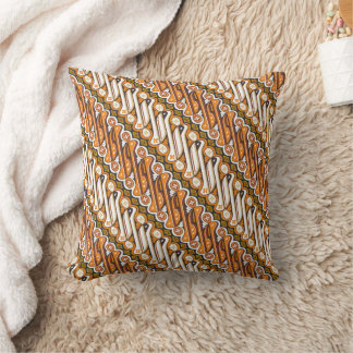 Coussin Batik Parang traditionnel Motif jaune sans joint