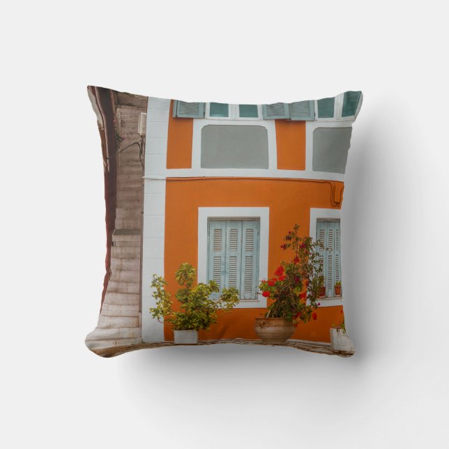 COUSSIN BÂTIMENT EN BÉTON BLANC ET GRIS ORANGE (Recto)
