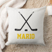 Coussin Bâtons de hockey sur glace Filet Puck NOM Équipe d (Couverture)
