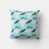 Coussin Bats Fantômes Bleus Léger Halloween Jeu d'oreiller (Recto)