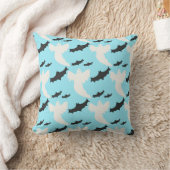 Coussin Bats Fantômes Bleus Léger Halloween Jeu d'oreiller (Couverture)