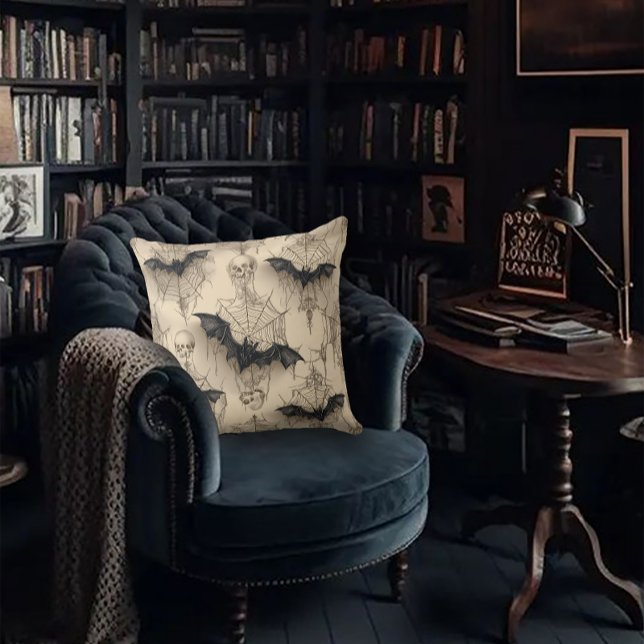 Coussin Bats & Spider Webs Gothic (Créateur téléchargé)