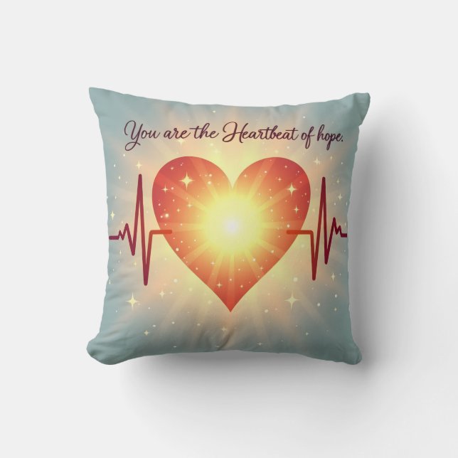 Coussin Battement de coeur de l'espoir (Recto)
