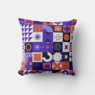Coussin Bauhaus moderne : Motif géométrique audacieux.