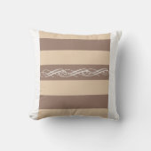 Coussin Bbeige et Brown rayure, rayures de couleur neutre (Recto)