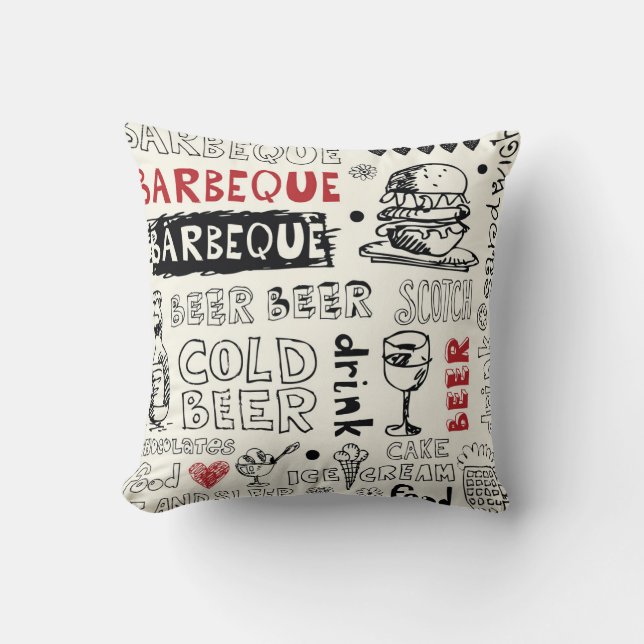 Coussin BBQ fou : Art de gribouillis (Recto)