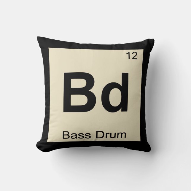 Coussin Bd - Musique de grosse caisse Chimie Tableau pério (Recto)