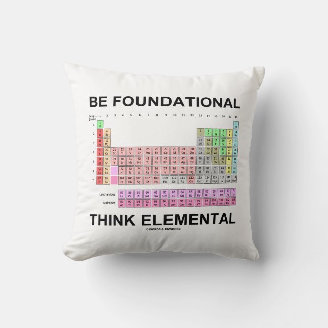 Coussin Be Foundational Think Élémental (Table périodique) (Recto)