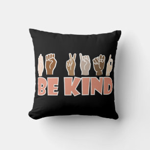 Coussin Be Kind ASL American Sign Language