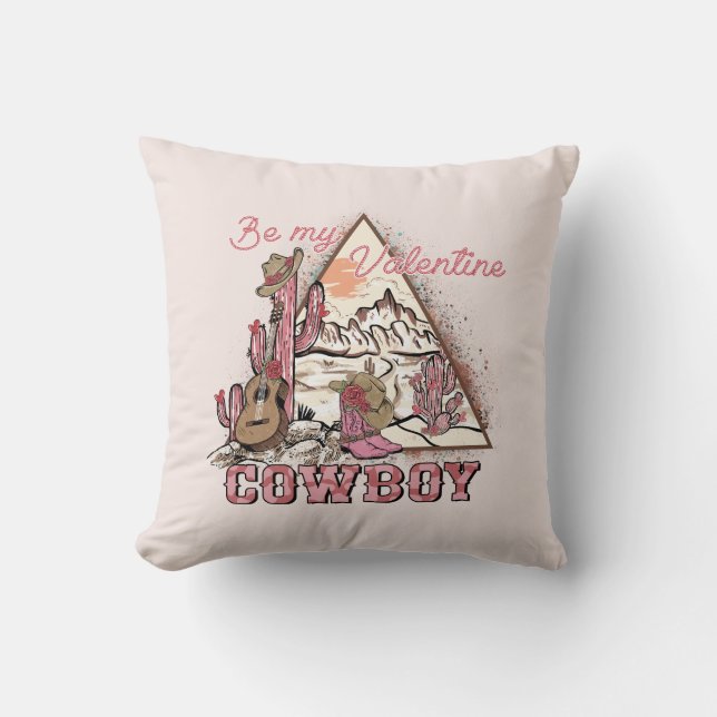 Coussin Be My Valentine - Cowboy Pays de l'Ouest (Recto)