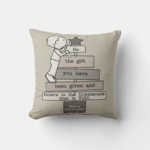 Coussin Be the Gift-Christmas Tree (Tan)